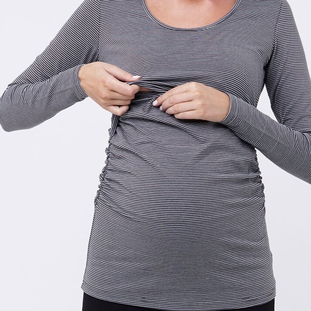 Ripe Maternity Mini Stripe Nursing Tube Tee